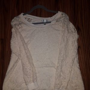 Dress barn longsleve sweater/cardigan with lace.